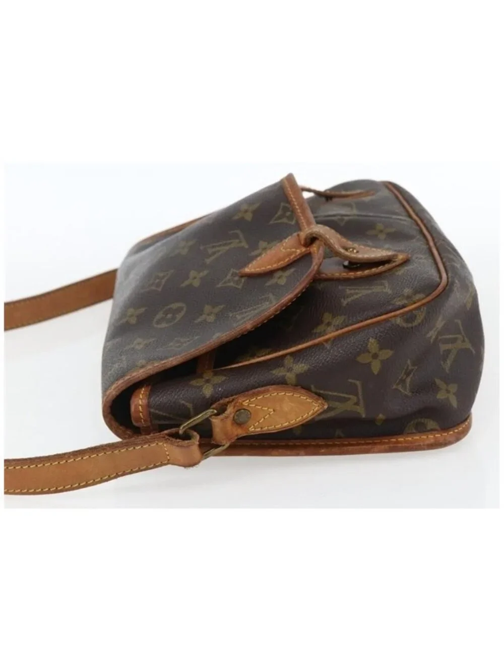 Authentic LOUIS VUITTON Monogram Gibeciere MM Shoulder Bag M42247 LV